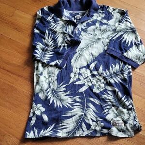 Tommy Bahama Blue and Cream Floral Shirt